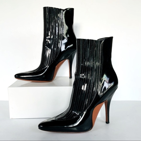 Alexander Wang black patent leather boots 38